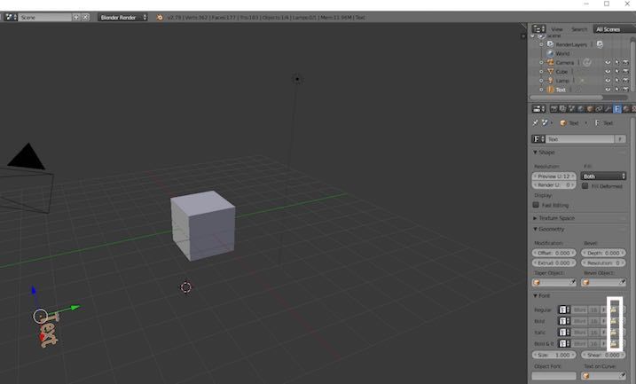 f:id:Takyu:20180713130220j:plain Blenderでフォントを変更するための選択箇所