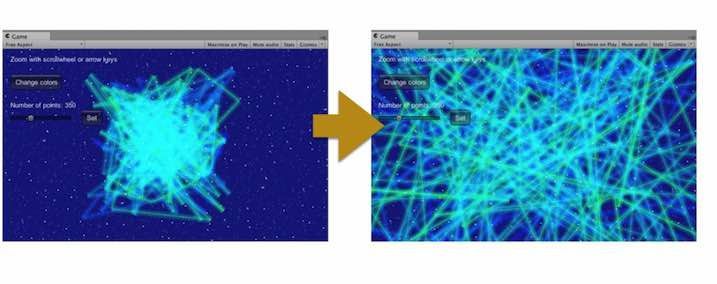 scribblecubeシーンの実行例