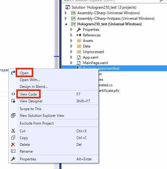 f:id:Takyu:20180714230918j:plain Visual Studioプロジェクトでmanifestファイルを開く手順