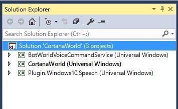 f:id:Takyu:20180714233237j:plain CortanaWorld.slnのプロジェクトを追加する画面