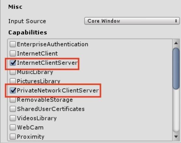 f:id:Takyu:20180716094133j:plain UnityでHologram230を使うときのCapabilitiesの設定画面