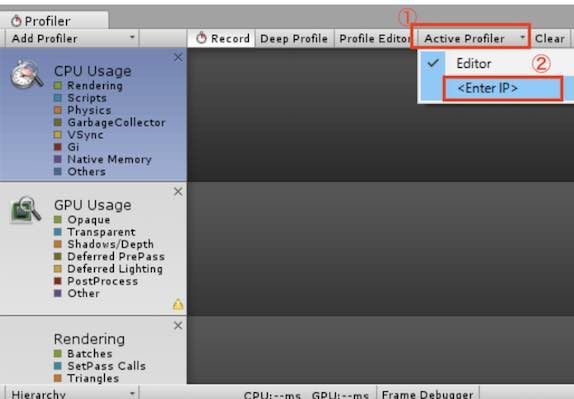 f:id:Takyu:20180716094259j:plain UnityのProfilerにてHoloLensのIPアドレスを入力する画面