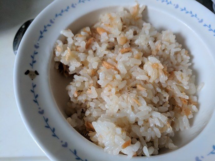 まいたけと鮭のチャーハン
