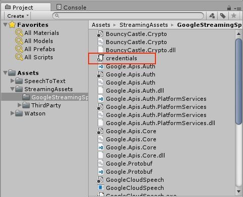 f:id:Takyu:20181028132318j:plain UnityのAssets/StreamingAssets/GoogleStreamingSpeechToTextProgramの場所