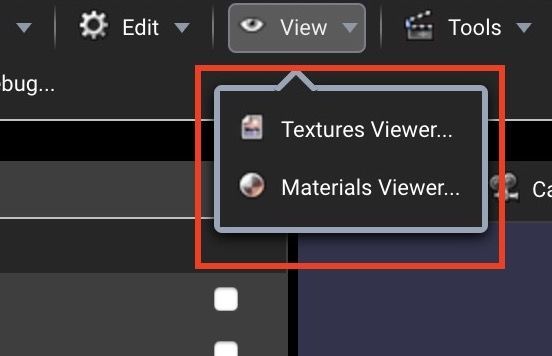 Babylon.js EditorのView表示ボタン Babylon.js EditorのView表示ボタン