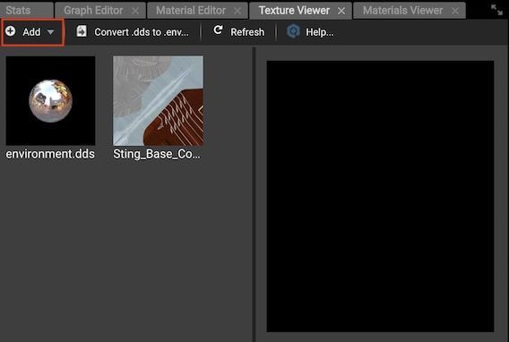 Babylon.js EcitorのTexture ViewerのAddボタン Babylon.js EcitorのTexture ViewerのAddボタン