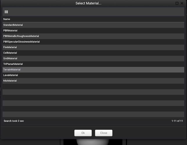 Babylon.js EditorのMaterial生成画面 Babylon.js EditorのMaterial生成画面