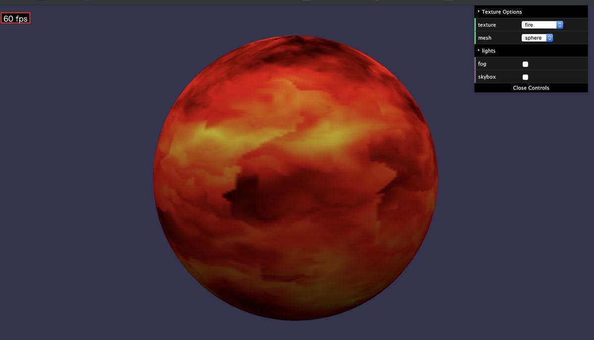 fire procedural texture in babylon.js