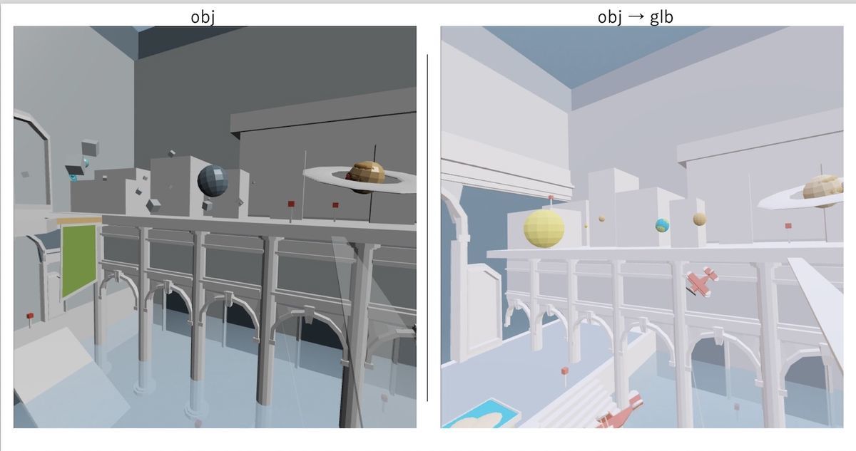 The same model data as obj and glb in bjs The same model data as obj and glb in bjs