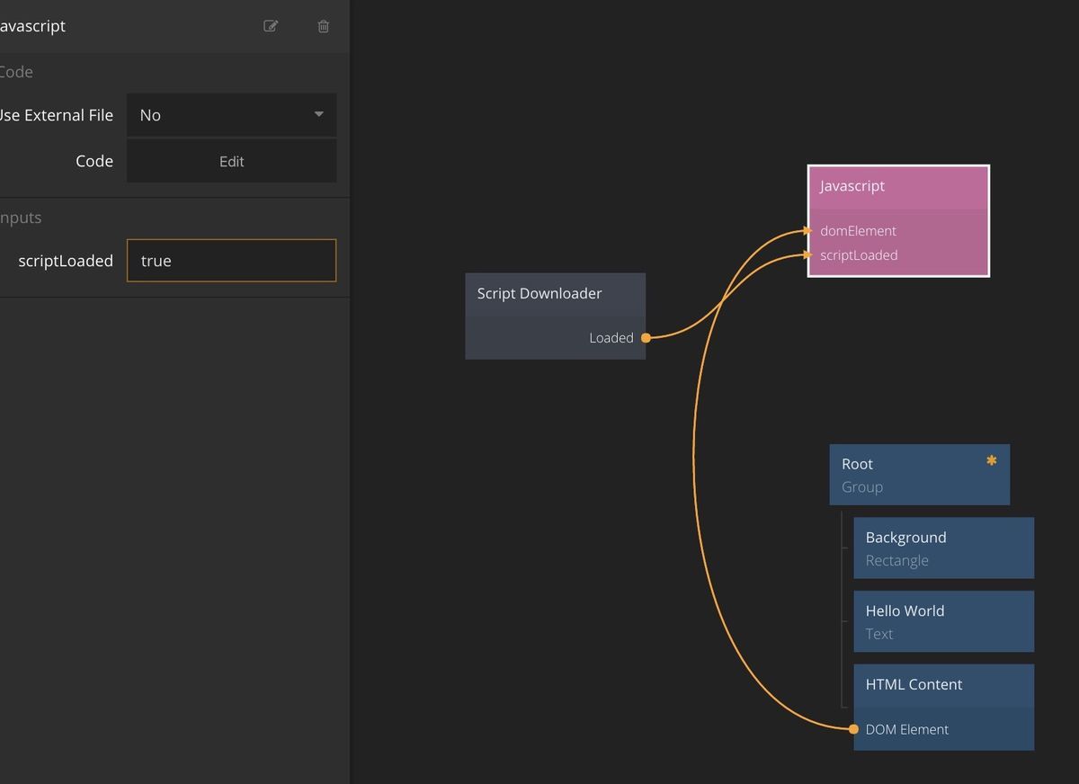 A sample screenshot of Noodl