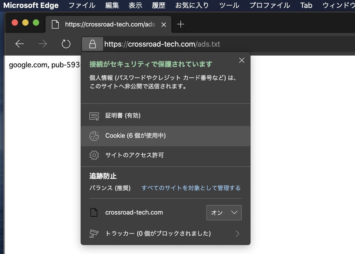 a web site for ads.txt with SSL certificate