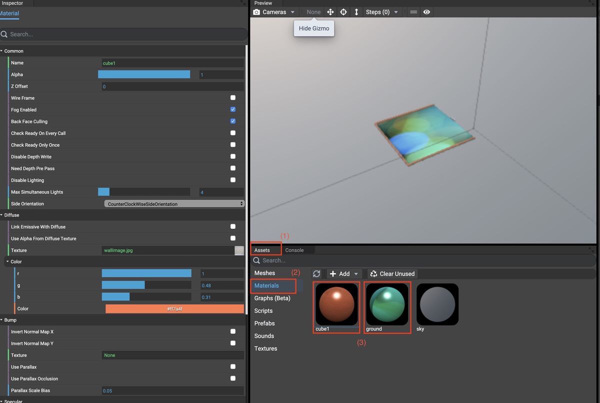 Material settings on Babylon.js Editor v4.0.0beta2 Material settings on Babylon.js Editor v4.0.0beta2