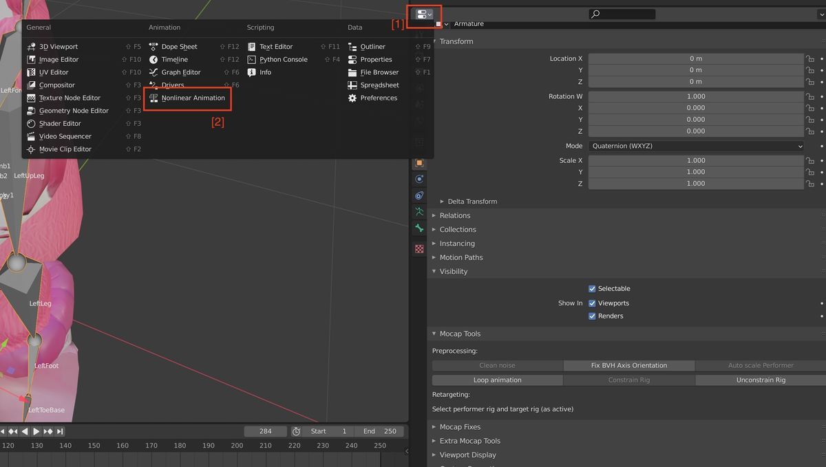 Open NonLinearAnimation Editor in Blender2.93 Open NonLinearAnimation Editor in Blender2.93