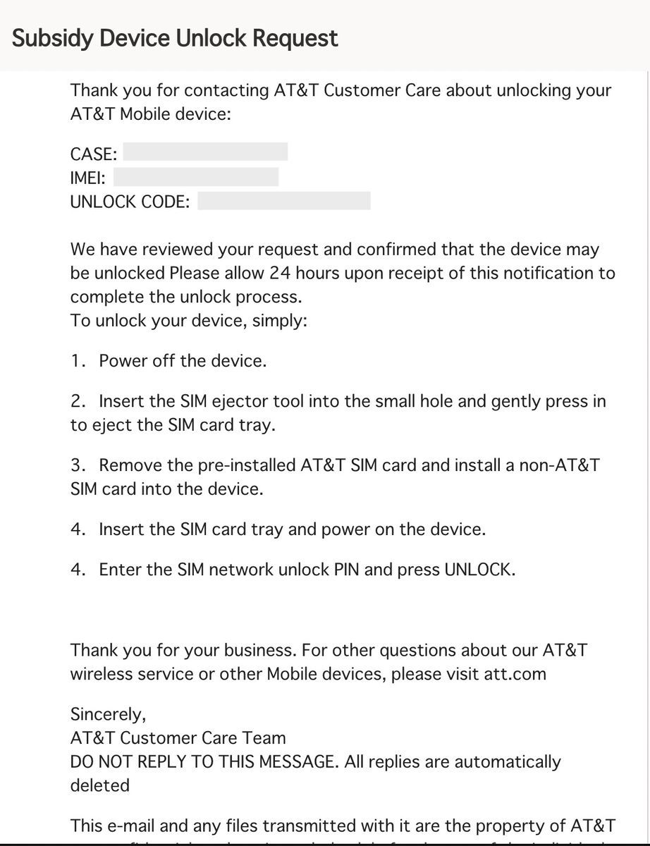 AT&TのUnlock your deviceでPendingのまま進まなくなったときの AT&TのUnlock your deviceでPendingのまま進まなくなったときの