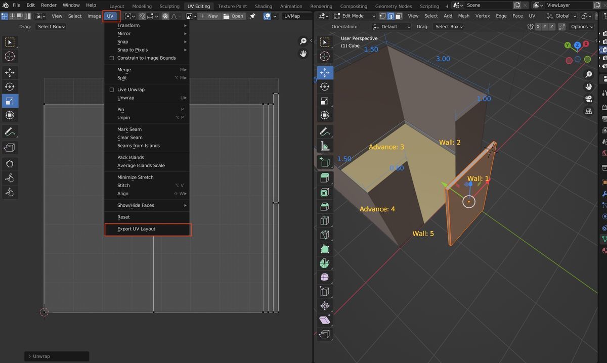 Export UV Layout on Blender