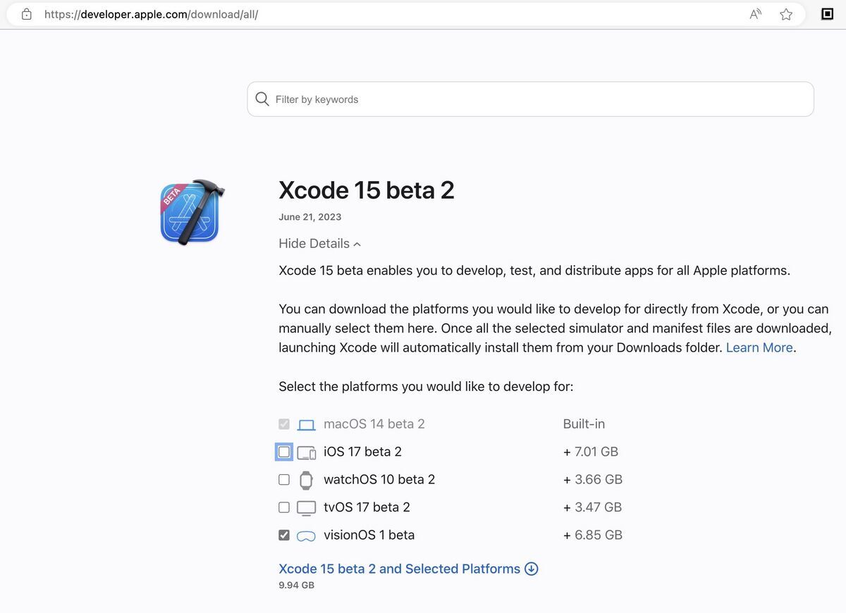 Xcode 15 beta download page Xcode 15 beta download page