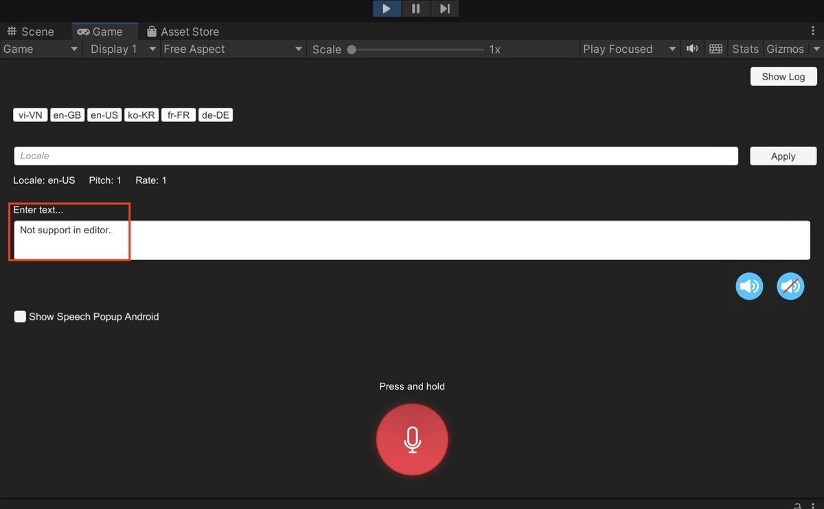 The STT app is not supported in Unity Editor
