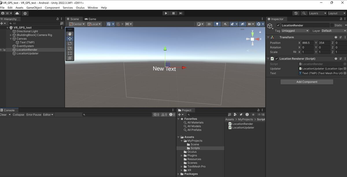 LocationService on VR (Unity2022.3.34f1)