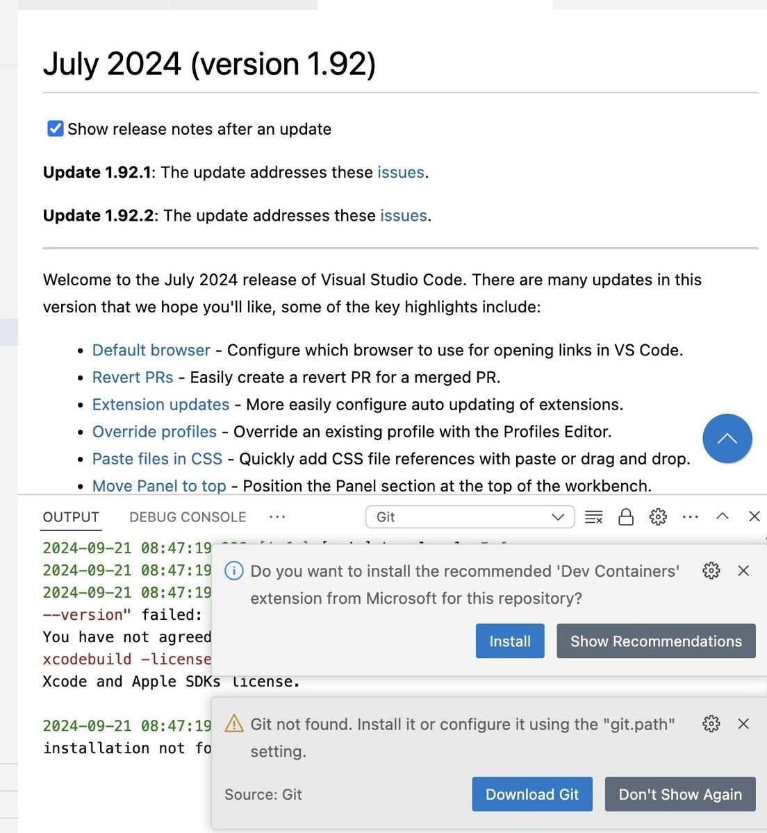 Git not found on Visual Studio Code