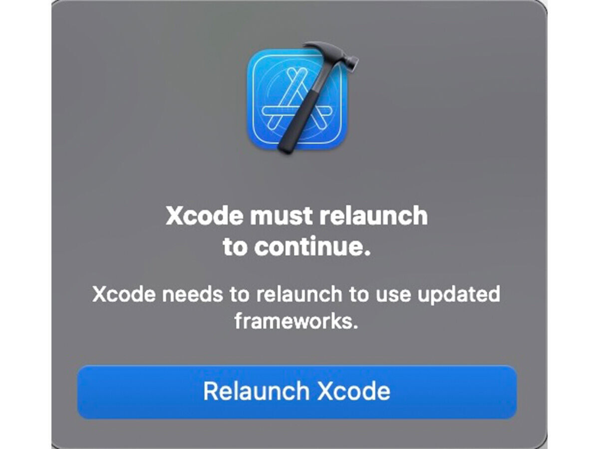 Relaunch xcode