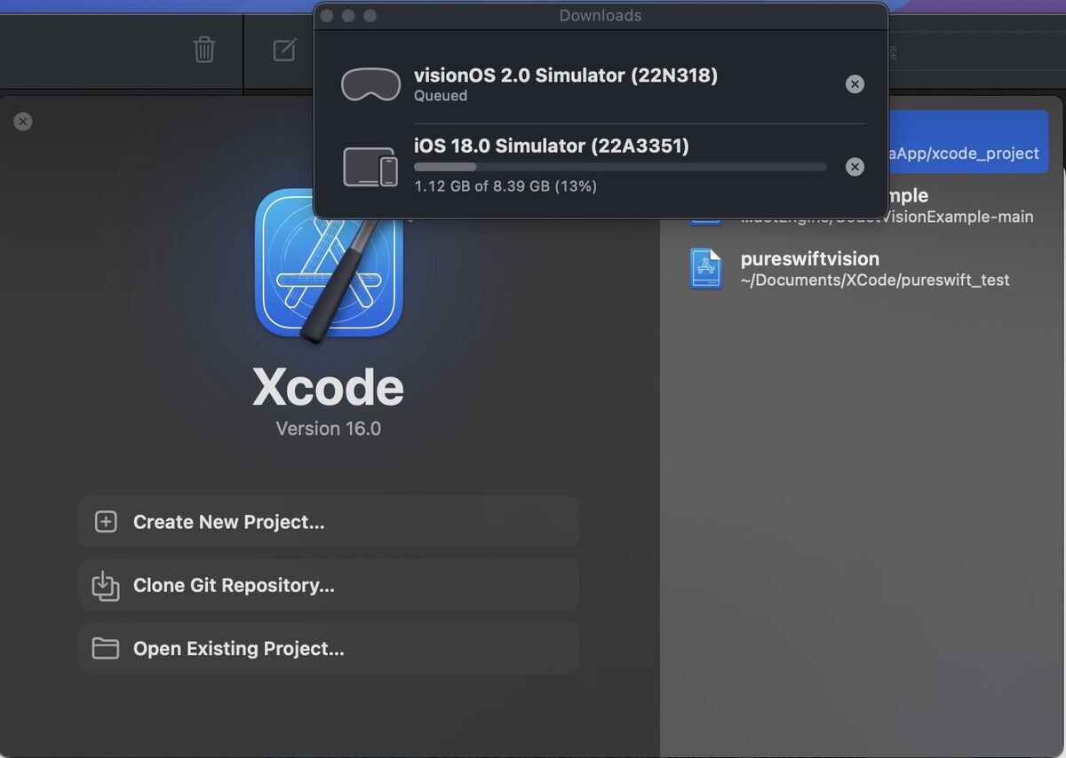 Starting simulator on xcode