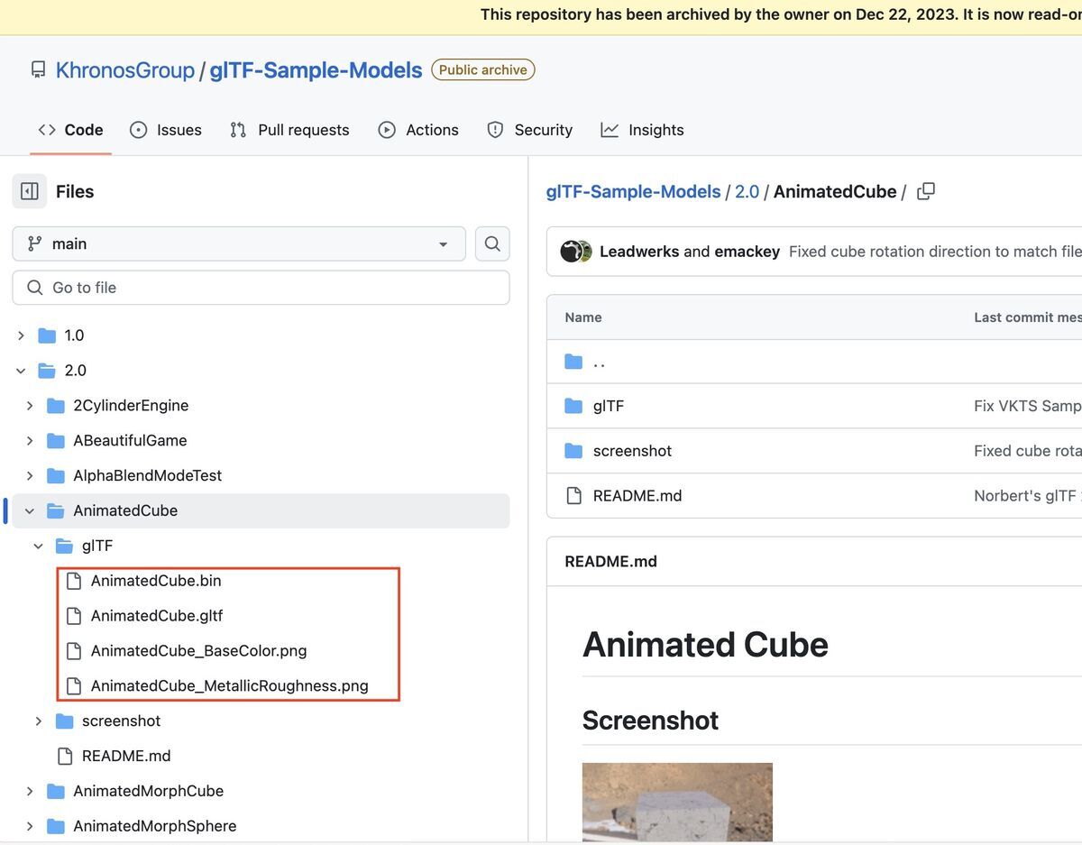 AnimatedCube_gltf model