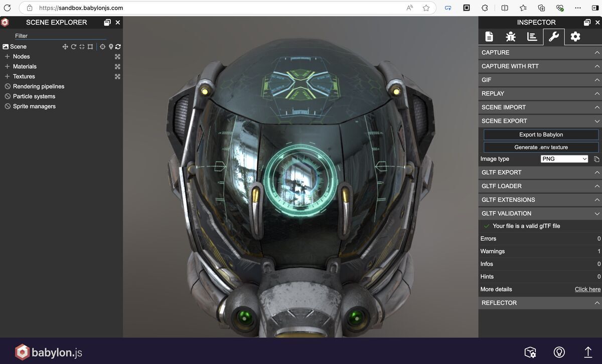 Generate .env file on Babylon.js Sandbox