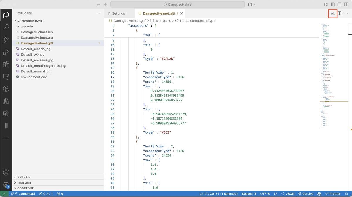 glTF Tools on Visual Studio Code