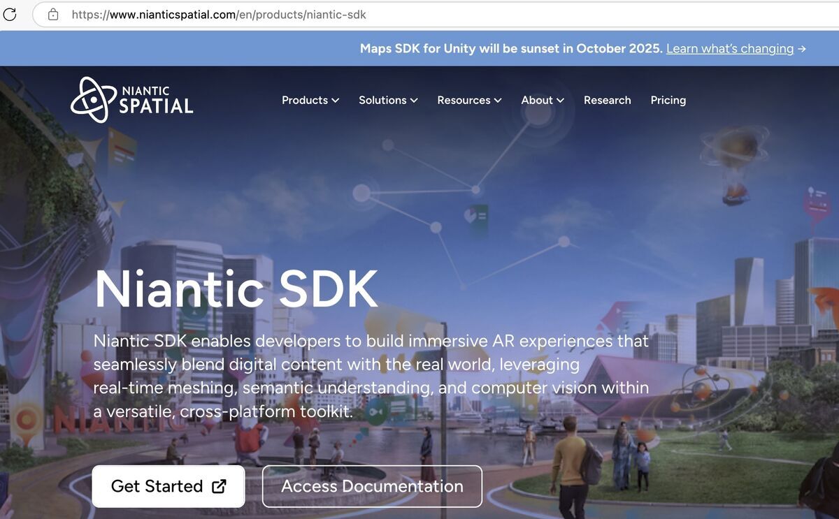 Niantic SDK top page
