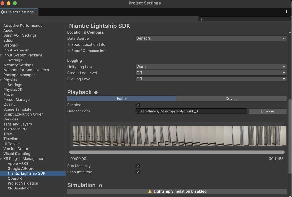 Setting of Plaback Feature of Niantic SDK