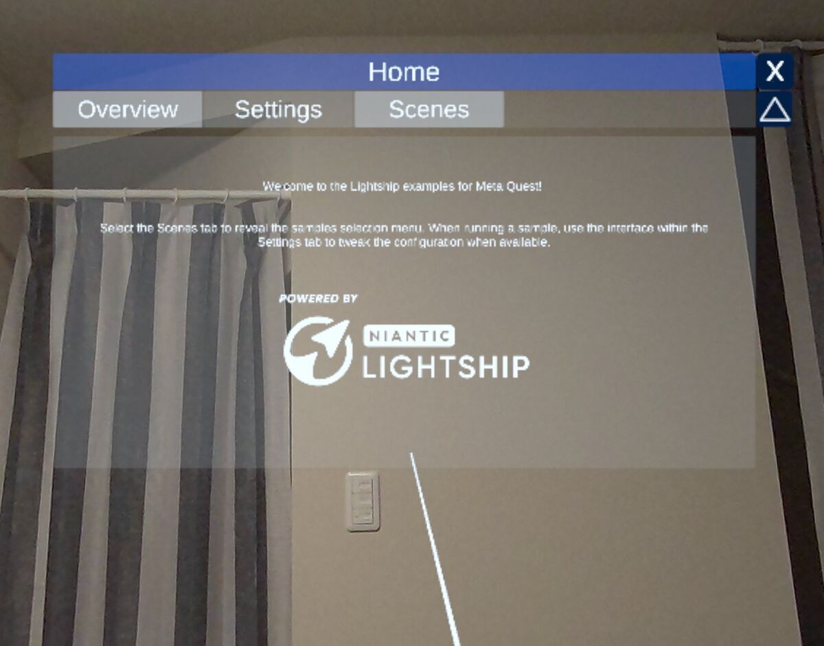 Example Scene 'Home' of Niantic SDK v3.15 for Meta Quest3