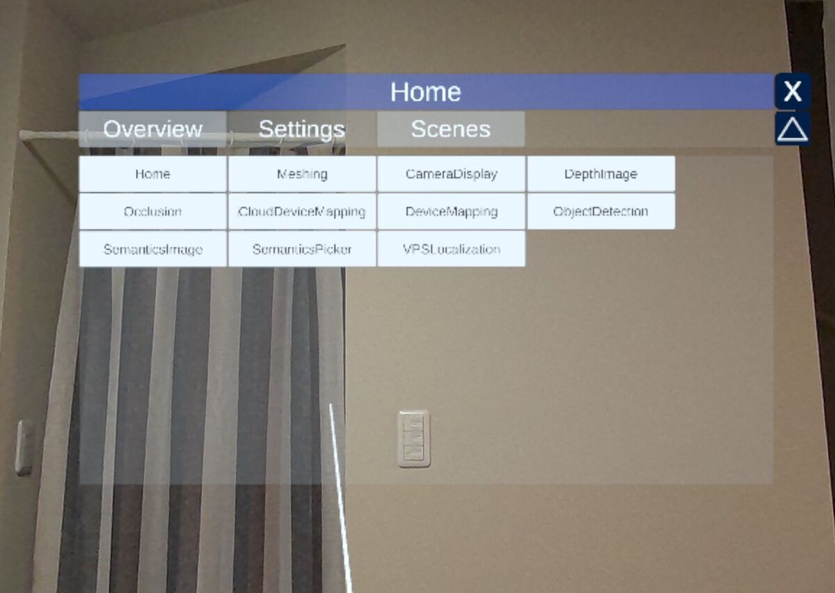 Example Scene 'Select on Home' of Niantic SDK v3.15 for Meta Quest3