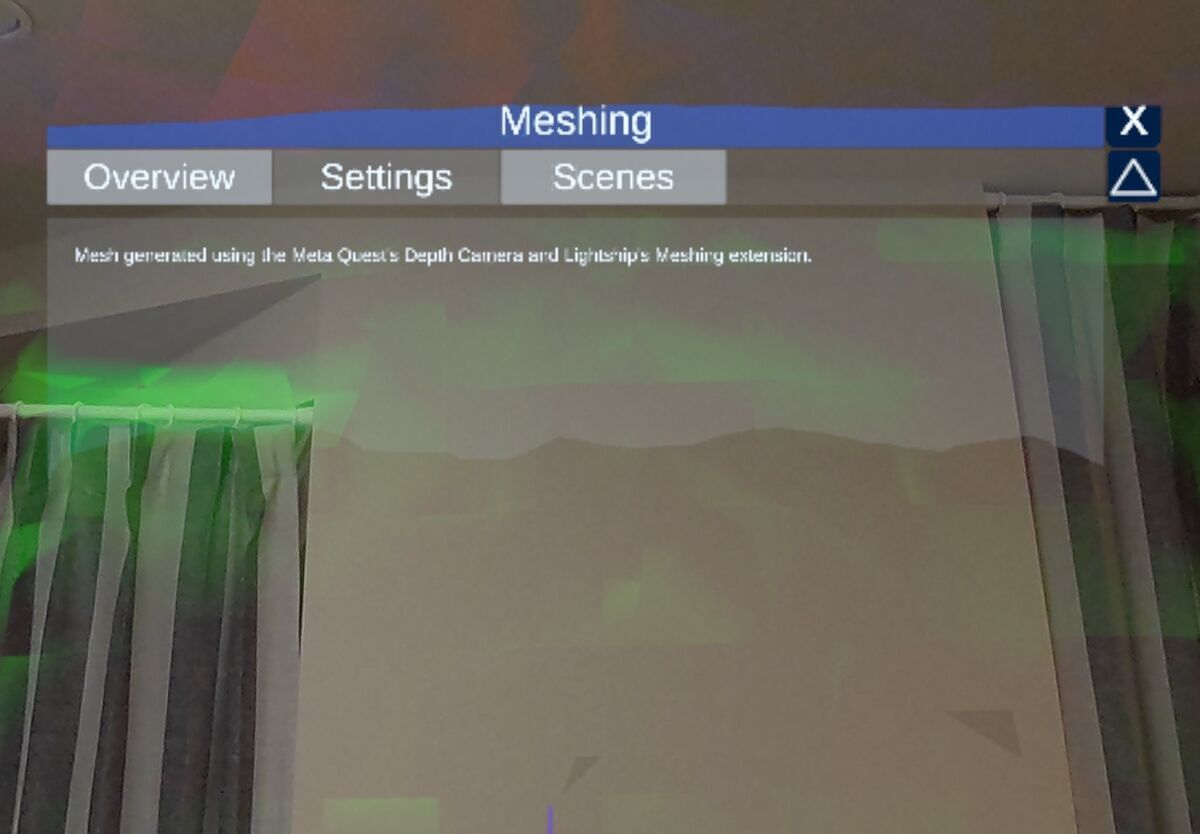 Example Scene 'Meshing' of Niantic SDK v3.15 for Meta Quest3