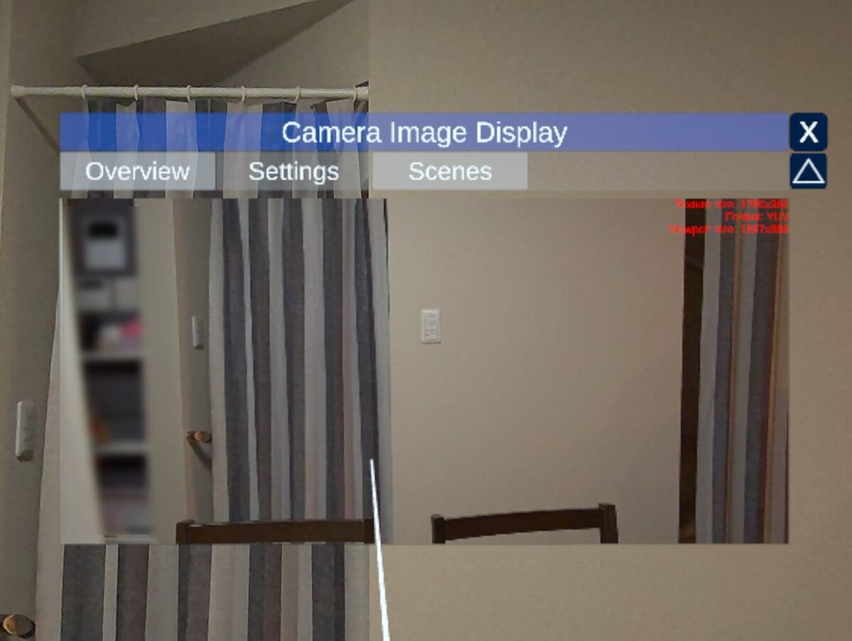 Example Scene 'Camera Display' of Niantic SDK v3.15 for Meta Quest3