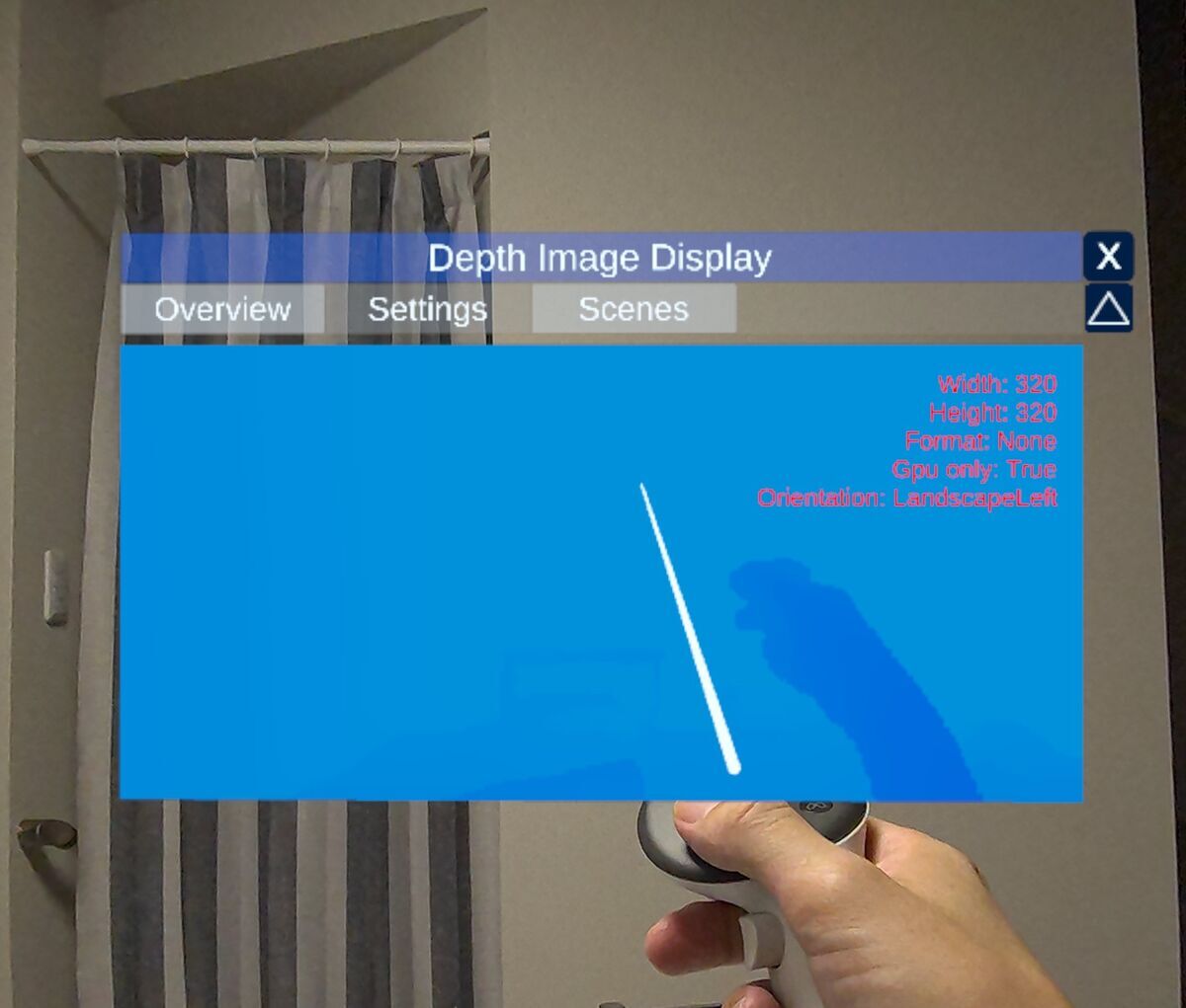 Example Scene 'Depth Image' of Niantic SDK v3.15 for Meta Quest3