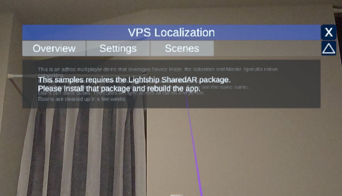 Example Scene 'Device Mapping' of Niantic SDK v3.15 for Meta Quest3