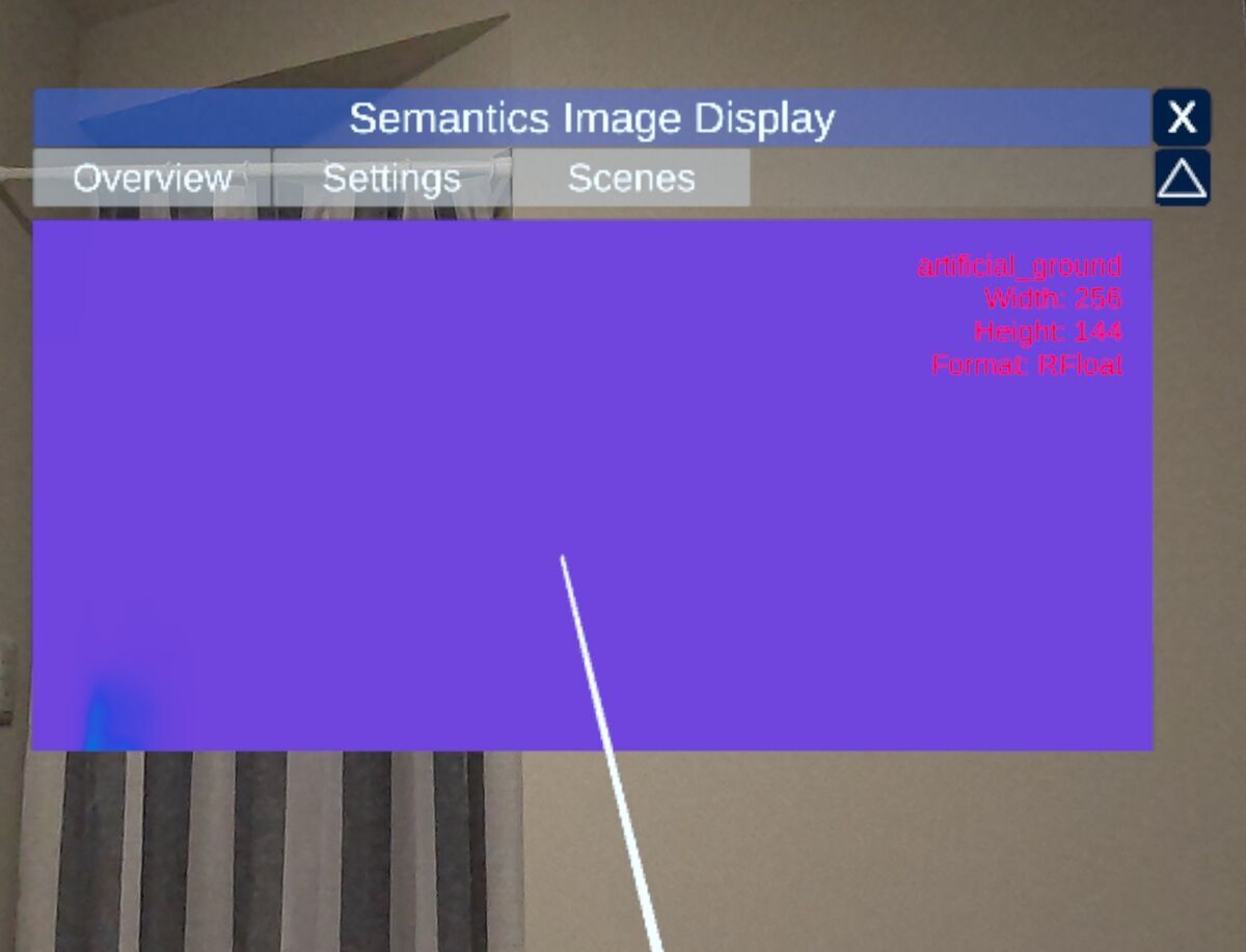 Example Scene 'Semantics Image Display' of Niantic SDK v3.15 for Meta Quest3