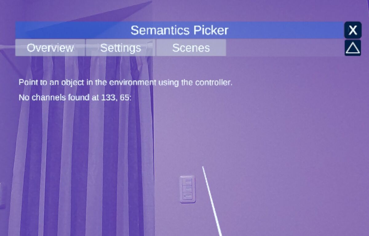 Example Scene 'Semantics Picker' of Niantic SDK v3.15 for Meta Quest3
