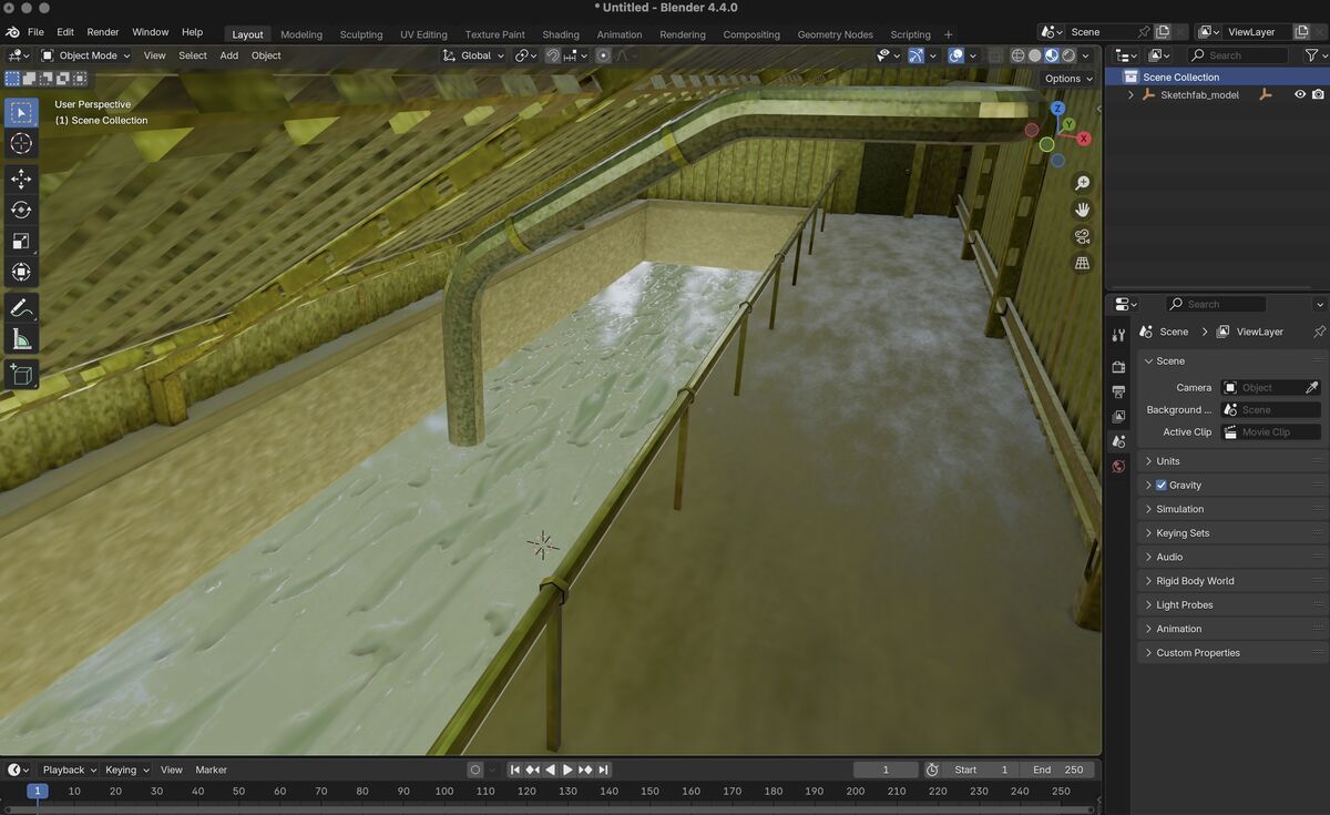An imported asset on Blender