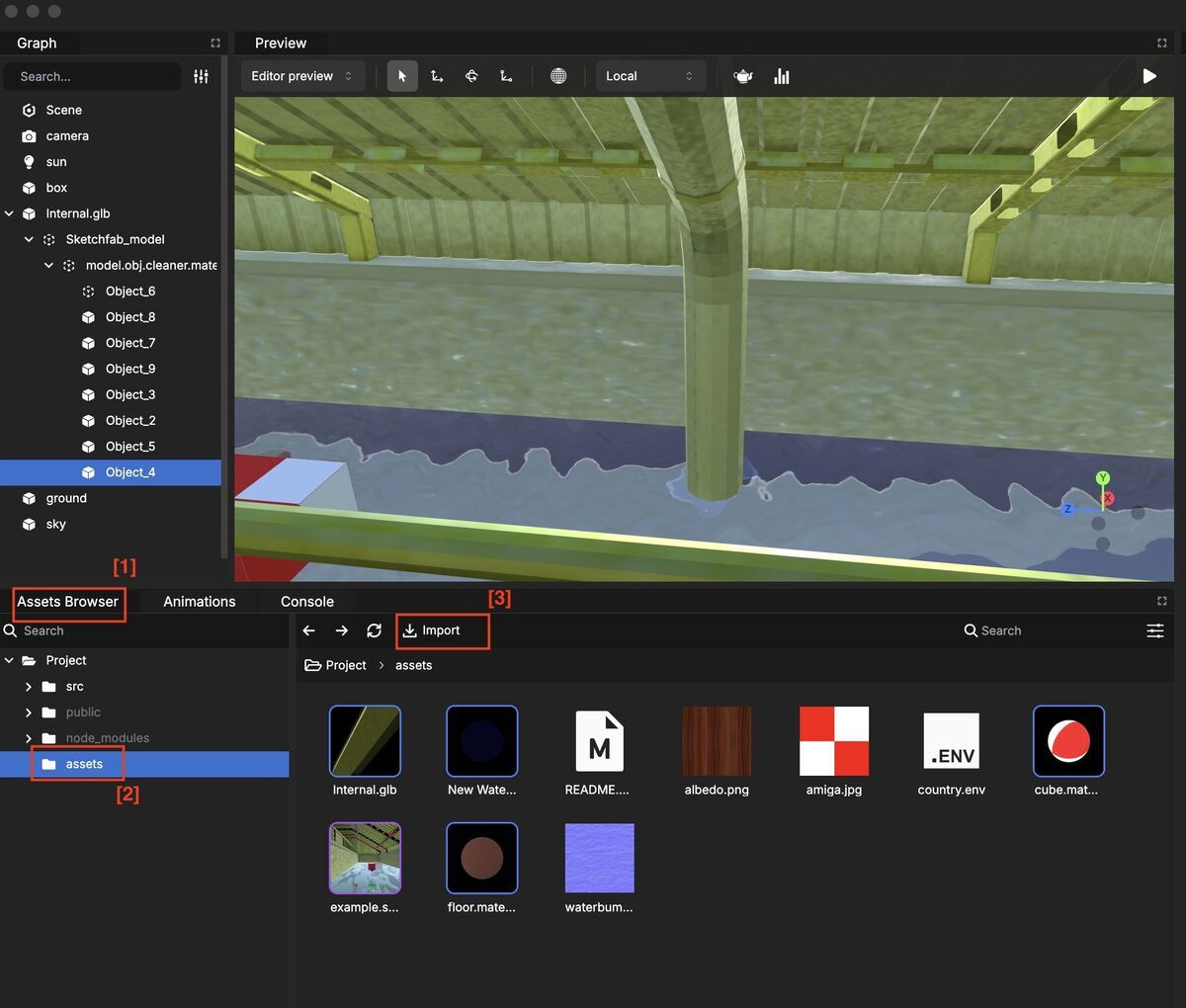3D model importing on Babylon.js Editor
