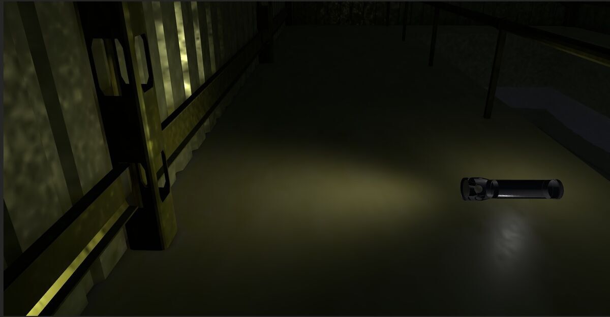 A flashlight still remained