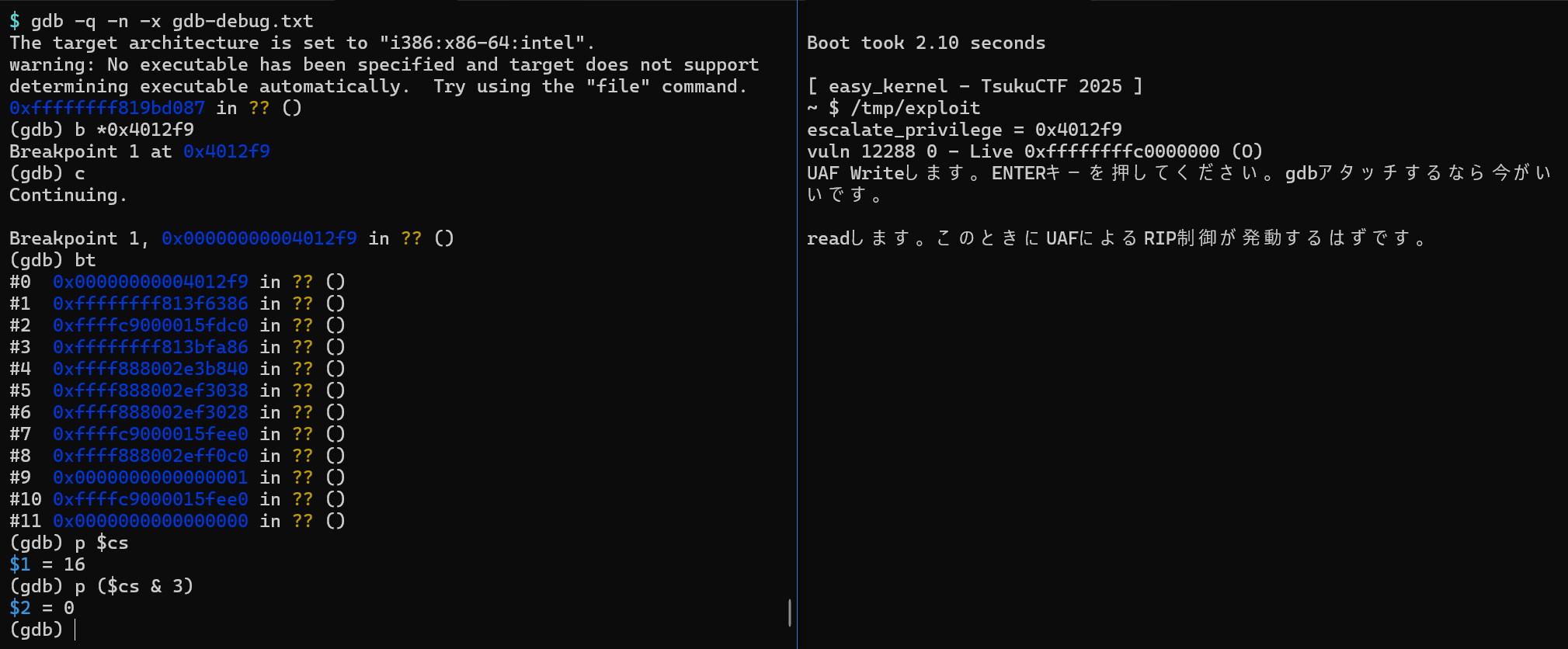 7♡プロフ確認必須様の専用2025/7/5 TsukuCTF 2025 write-up (easy_kernelメイン) - プログラム系統