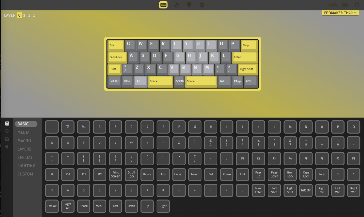 EPOMAKER TH40 40%レイアウトの44キーの超ミニマルなキーボード ・VIA