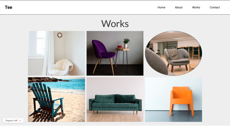 Worksページ(Hoverの時)