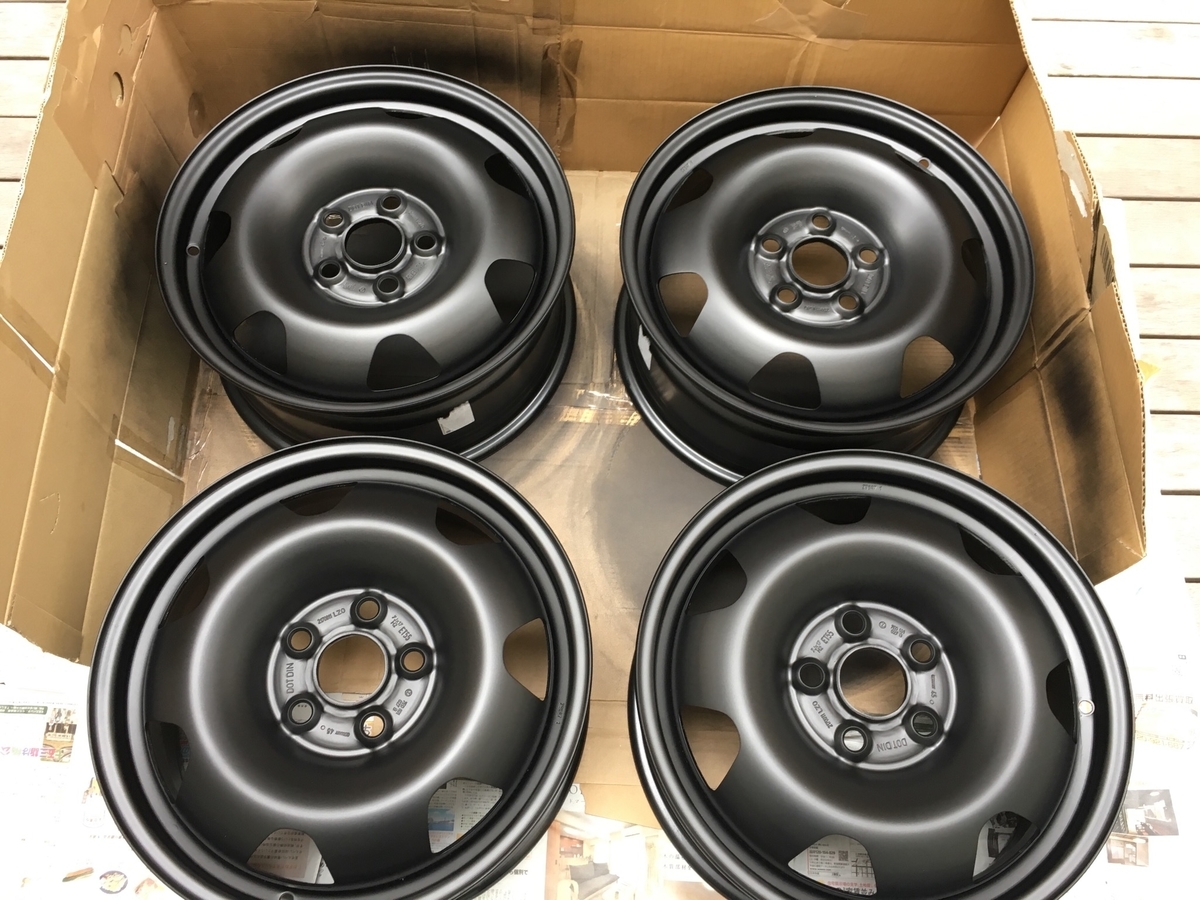 オーダー塗装 ホイールカスタム塗装 マットブラック 鉄チン
