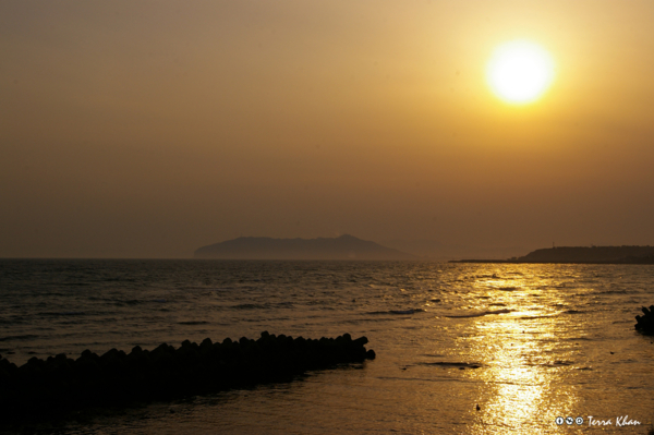 石崎駐車場から望む函館山の夕景