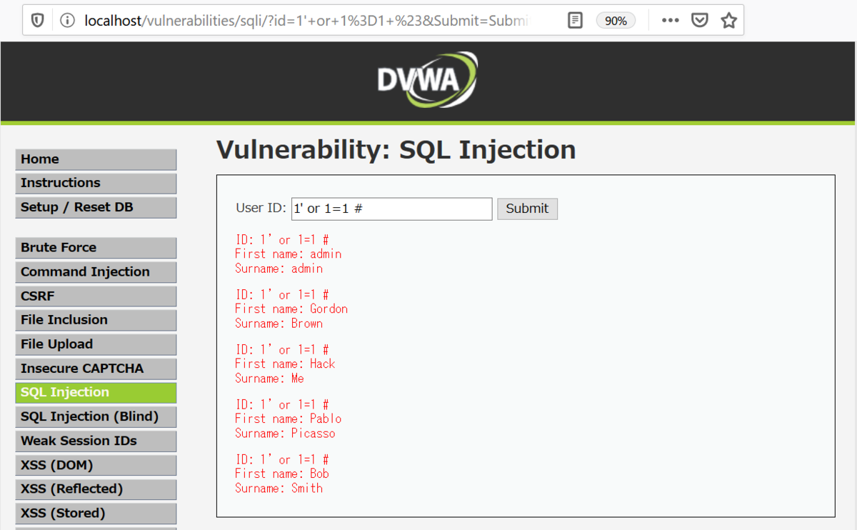 Dvwa sql low shikata ga nai