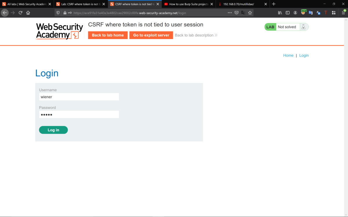 CSRF where token is not tied to user sessionをやってみた - Shikata Ga Nai