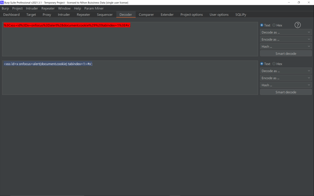 Reflected XSS into HTML context with all tags blocked except custom onesをやってみた Shikata Ga Nai