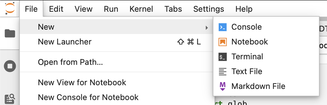 JupyterLabでのターミナルの開き方